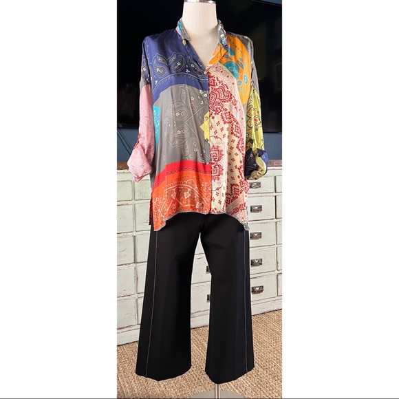 Johnny Was Dakota Adelaide Silk Blouse M - Picture 8 of 14